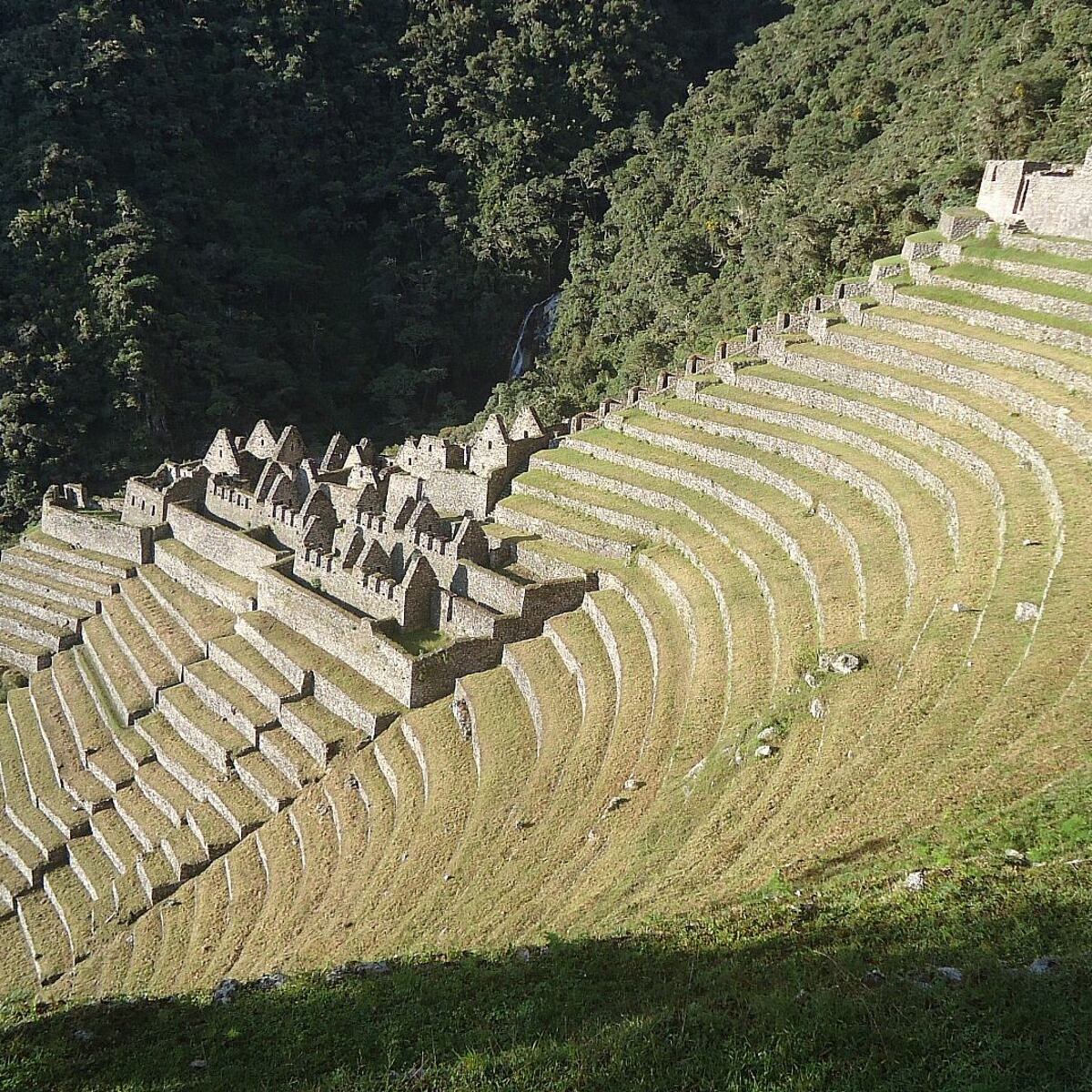 Winay Wayna Inca terraces on the 4-day Inca Trail trek, Peru