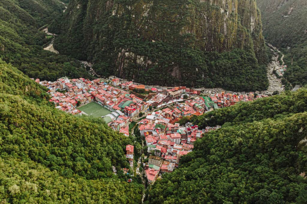 Aguas Calientes town and bus entrance to Machu Picchu