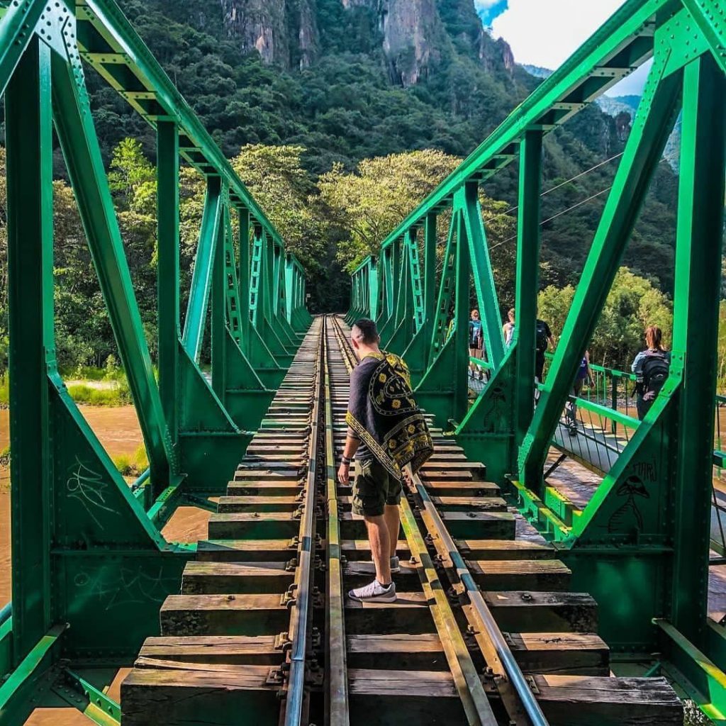 Hiking along the Hidroeléctrica railway line to Aguas Calientes Machu Picchu Pueblo